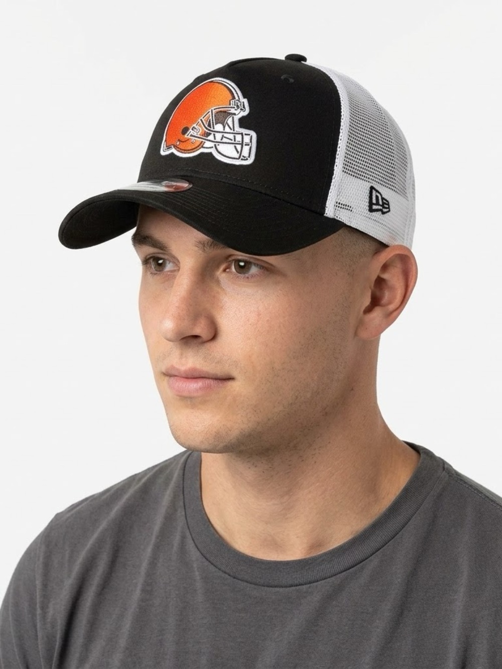 New Era 9TWENTY Cleveland Browns Trucker Hat Cap Brown White NFL Snapback